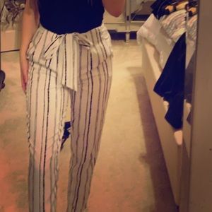 Black and white stripped pants